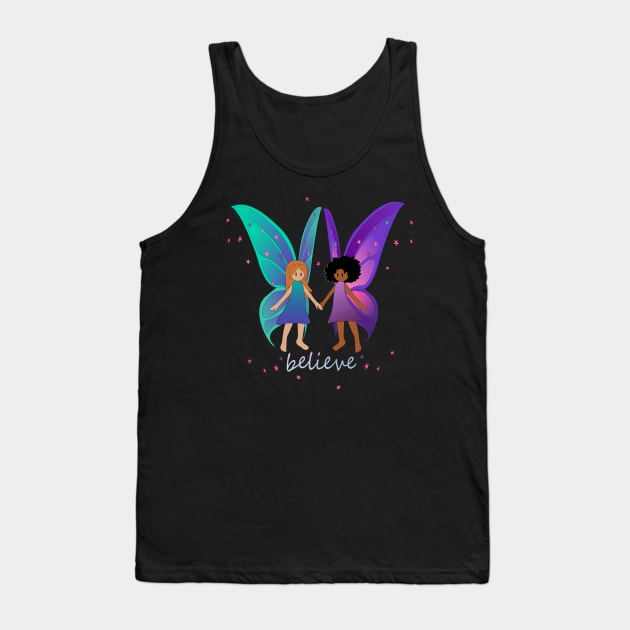 Believe - Fairy Friends Tank Top by Nutmegfairy